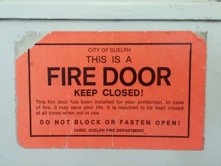 Fire door sticker