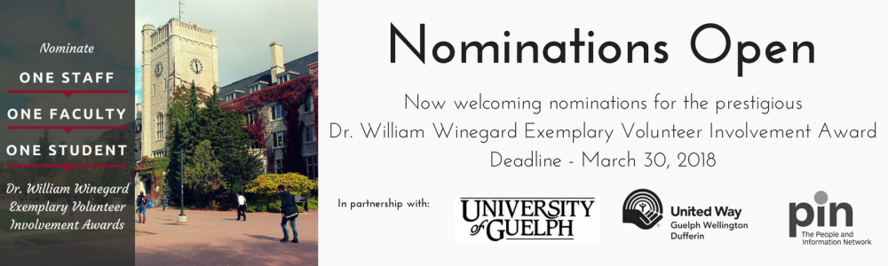 Nominate a faculty, staff or student for the Winegard Volunteer Awards - deadline March 30