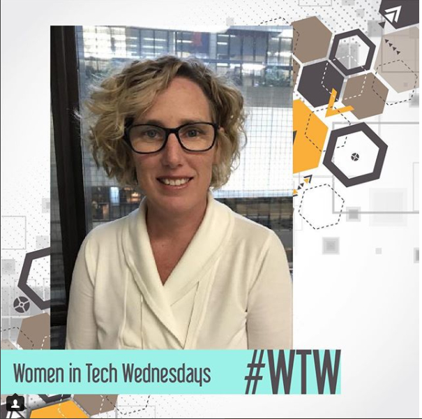 Photo of one of the women profiled in CCS's Women in Tech Wednesday Instagram campaign