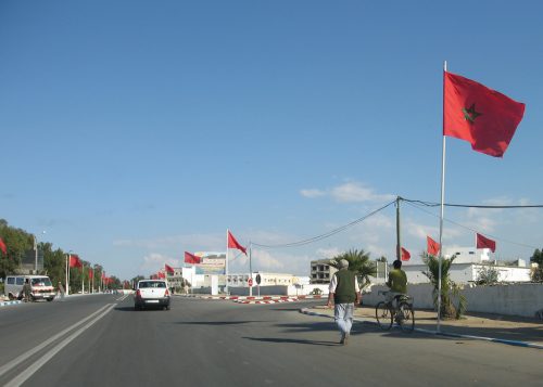 Moroccan flags in honor of King Mohammed VI (photo by Pierre Metivier via Flickr)