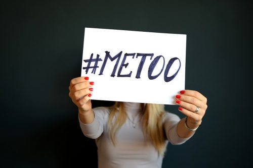 Woman holding up #MeToo sign
