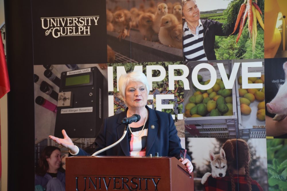 Liz Sandals, MPP for Guelph speaking at funding announcement
