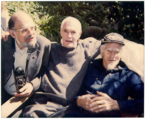 Polaroid photograph taken Easter Sunday 1991, at the home of Dr. Oscar Janiger. From left to Allen Ginsberg, Timothy Leary, and John C. Lilly, M.D. 