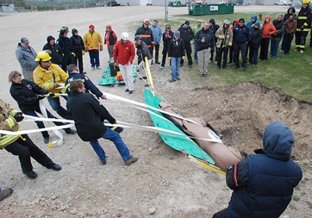 Large animal rescue, sideways drag