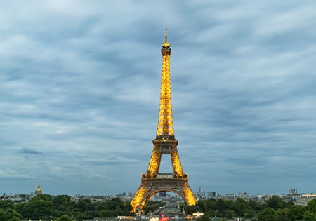Eiffel Tower in Paris, France.