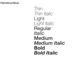 Helvetica Neue Font Example