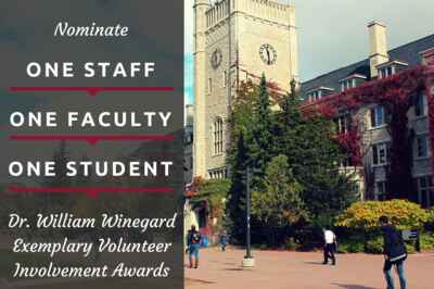 Nominate a Deserving Volunteer for a Dr. William Winegard Exemplary Volunteer Involvement Award
