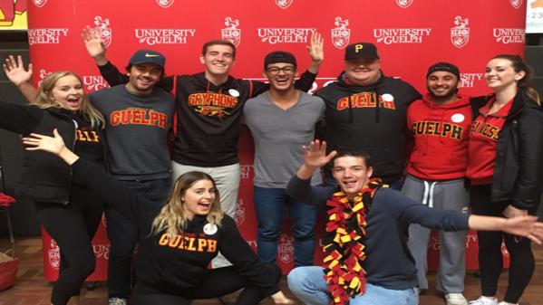 Students dressed in U of G swag