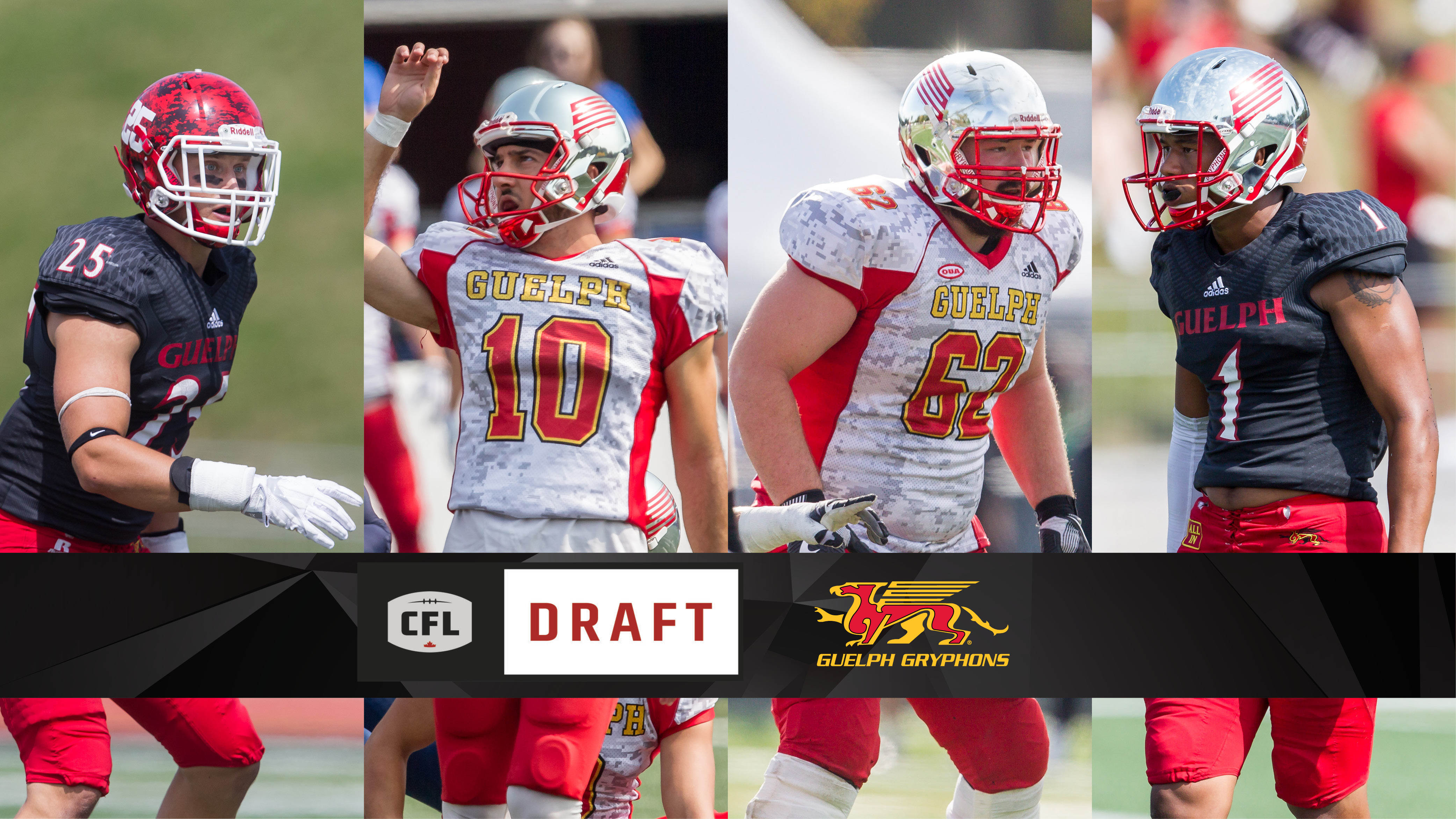 Images of former Gryphon football players selected in 2018 CFL draft