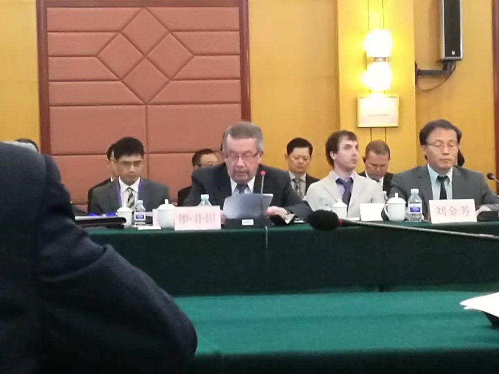 Dr. McBean presenting the summary of the SATEC 2018 meeting on Smart Water Management