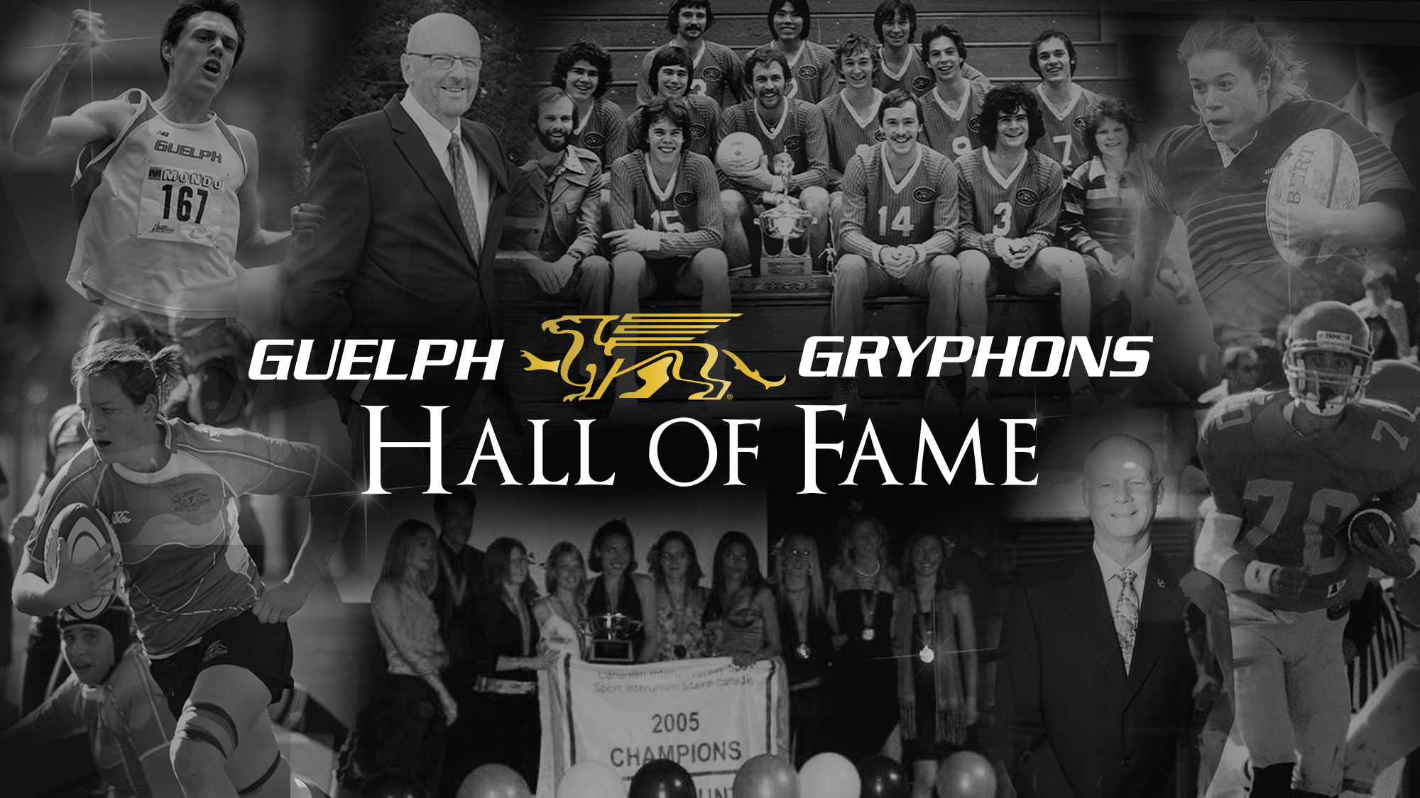 Collage of 2018 Gryphons Hall of Fame inductees