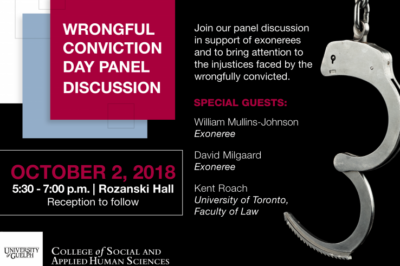 Wrongful Conviction Day: U of G Hosts Panel