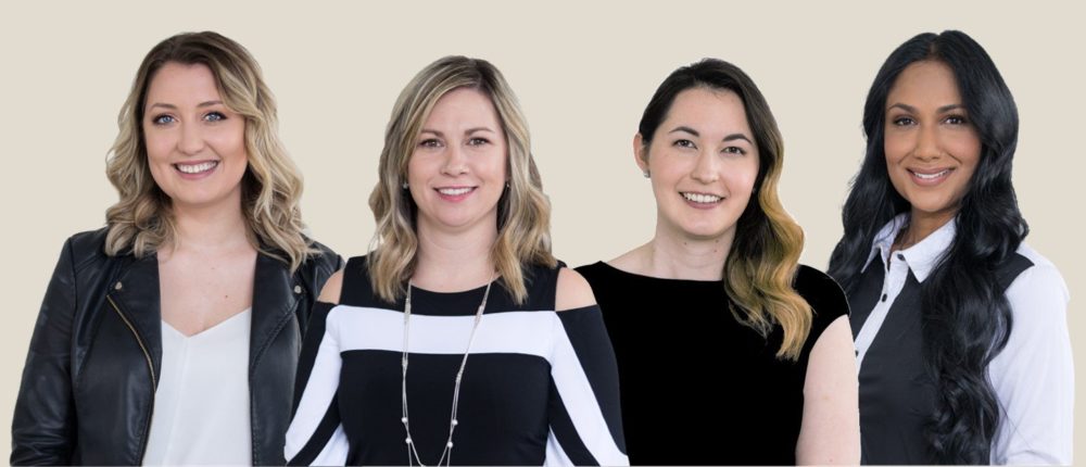 photo of from left: Jessica Kizovski, Veriphy co-founder and lead formulator, Alison Crumblehulme, president, Carley Miki, research scientist, and Varuna Manoo, brand ambassador