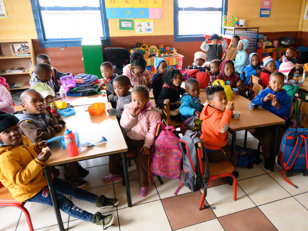 A classroom of children in South Africa