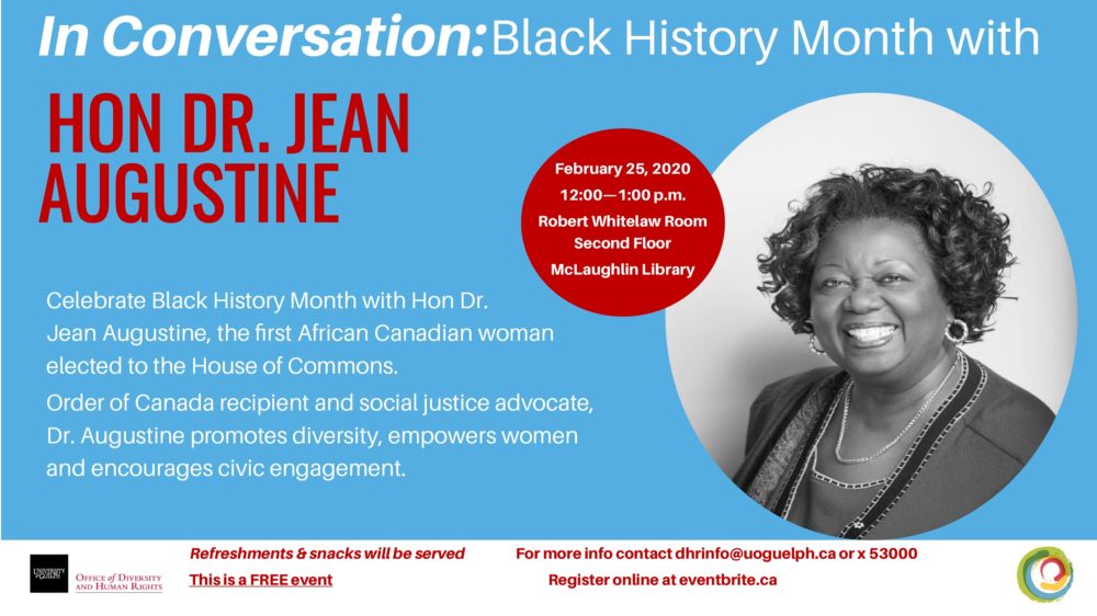 Black History Month: In Conversation with Hon. Dr. Jean Augustine - U ...