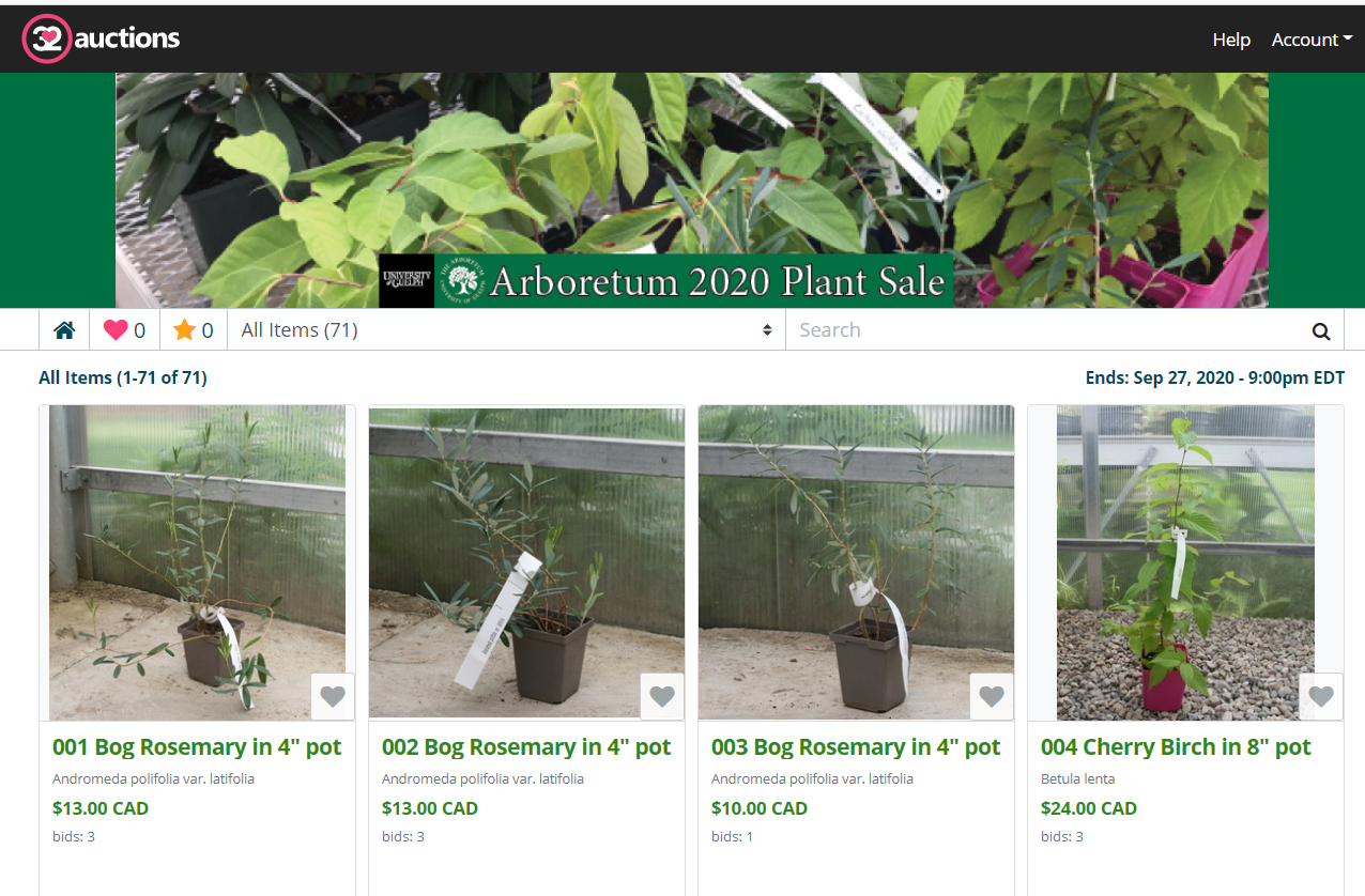 Online Auction Replaces Annual U of G Arboretum Plant Sale U of G News