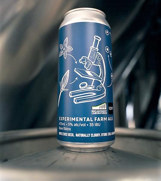A can of Experimental Farm Ale
