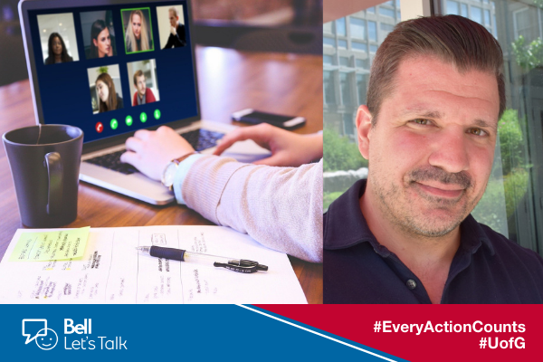 A Bell Let's Talk Day graphic showing Dr. Stephen Lewis