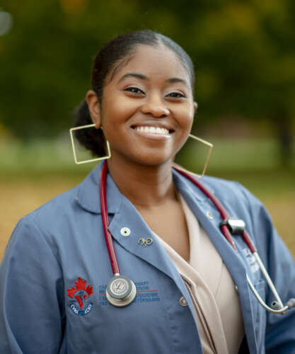 Portrait of Black veterinary medicine student Kayla Charles