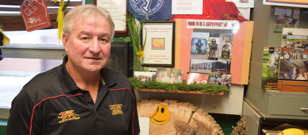 U of G grands manager John Reinhart in his office