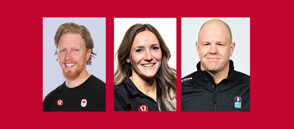 The headshots of Cody Sorensen, Mirela Rahneva and Dustin McCrank