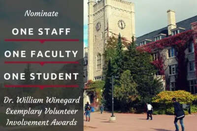 Nominate: Dr. William Winegard Exemplary Volunteer Involvement Awards