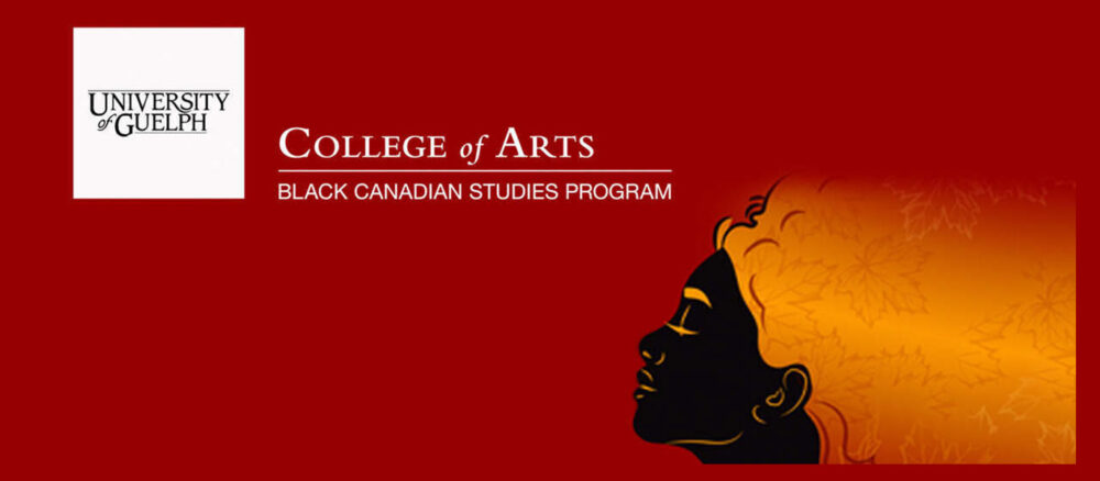The Black Canadian Studies logo features a drawing of a woman with long flowing hair