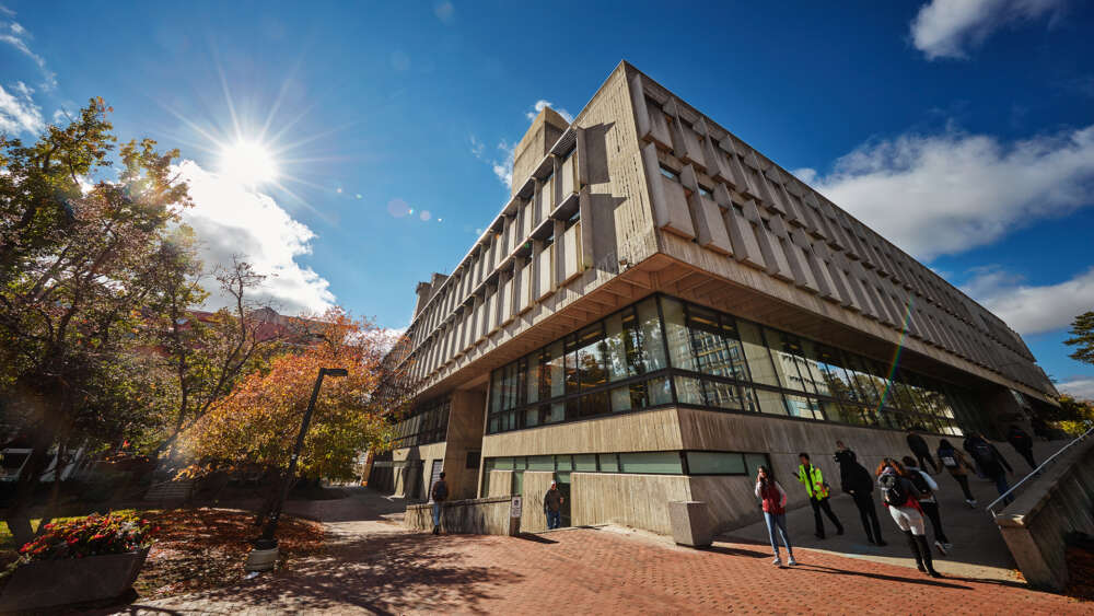 The McLachlin Library exterior on a sunny day