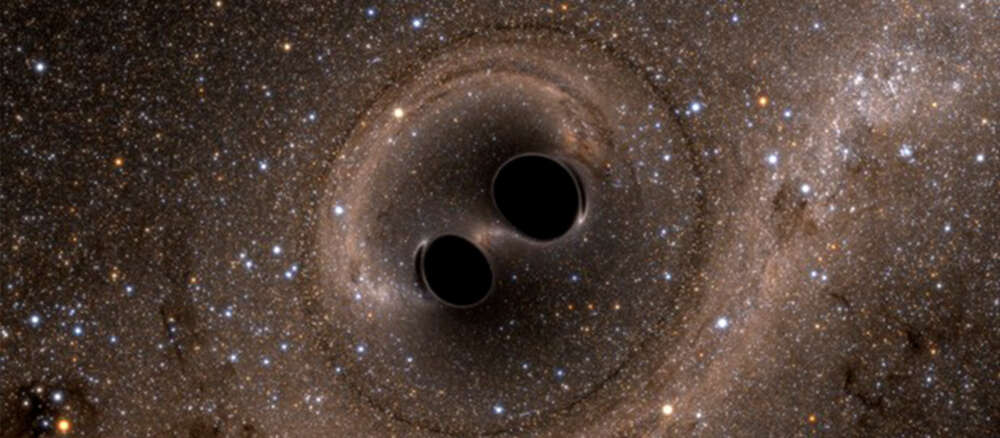 An artist's rendering ofblack hole collisions
