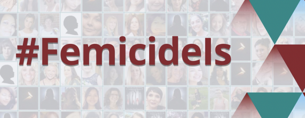 CFOJA infographic featuring photos of women and girls killed in acts of femicide