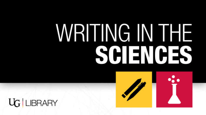 Writing in the Sciences. U of G Library logo.