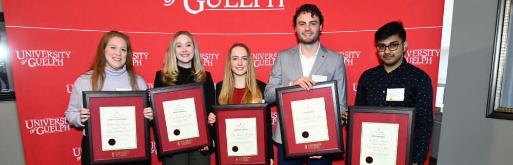 The co-op student of the year winners pose with their awards.