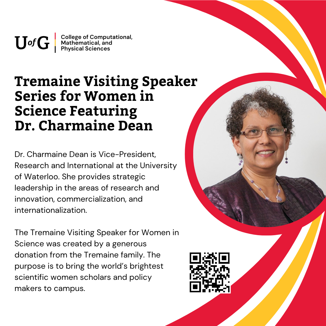 Headshot of Dr. Charmaine Dean. Tremaine visiting speaker series for women in science featuring Dr. Charmaine Dean.