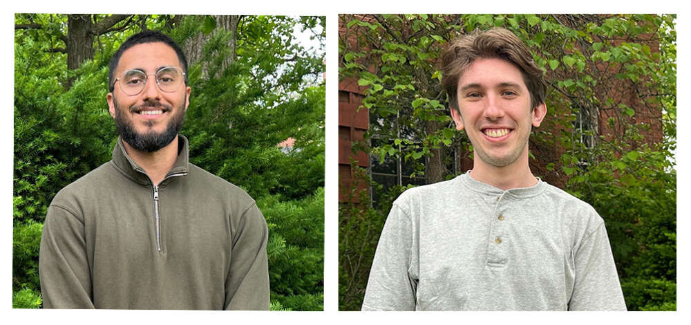 The headshots of two people standing outside on the U of G campus