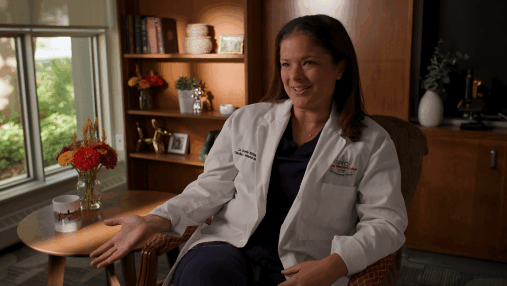 Dr. Danielle Richardson sits in office for interview