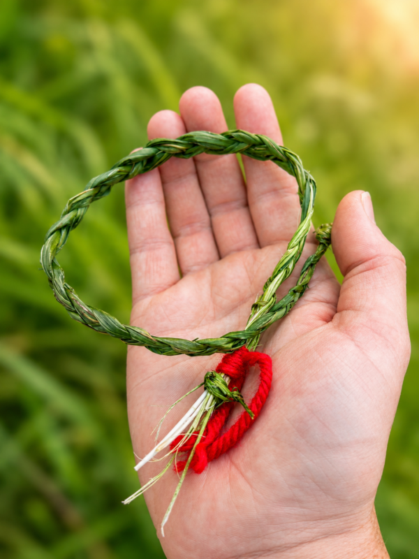 A braid of sweetgrass