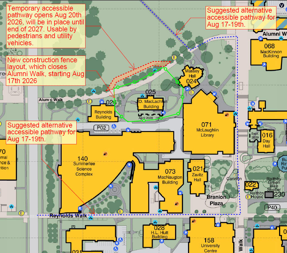 an illustrated map showing the path closure