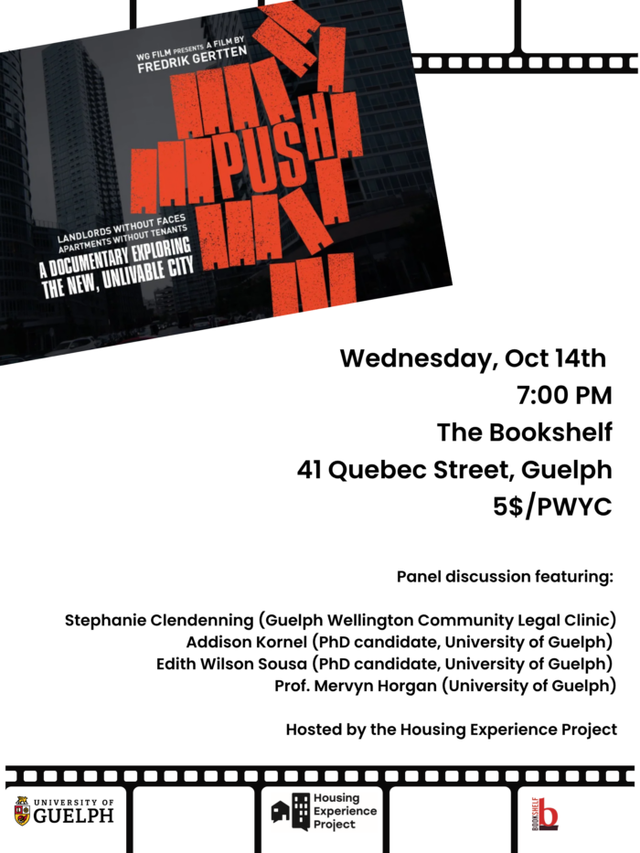 Push poster with event details.